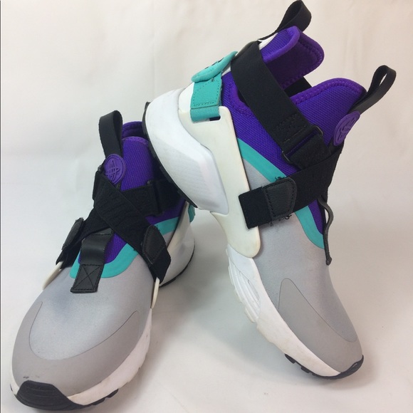 Nike Air Huarache City Size 8 Gray Purple Aqua - Picture 2 of 11